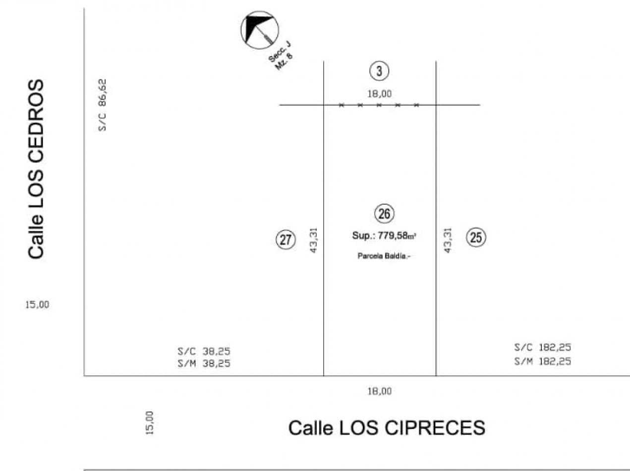 LOTE DE 18 X 43 EN EL BARRIO EL SOSIEGO