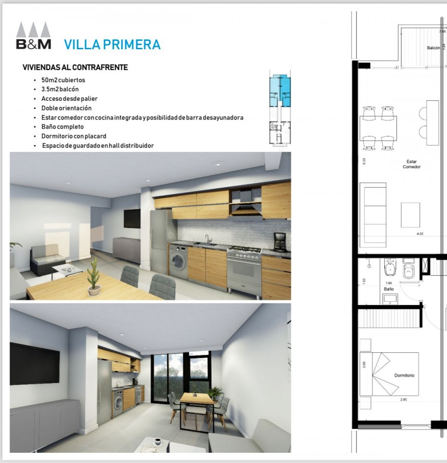 Departamento de dos Ambientes a estrenar 
